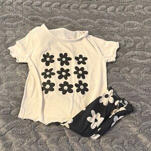 Cat & Jack White and Black Daisy Two-Piece Pajama Set